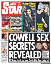 Daily Star (UK) Newspaper Front Page for 2 January 2013
