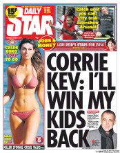 Daily Star (UK) Newspaper Front Page for 2 January 2014