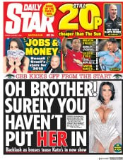 Daily Star (UK) Newspaper Front Page for 2 January 2018