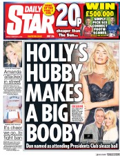 Daily Star (UK) Newspaper Front Page for 2 February 2018