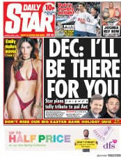 Daily Star (UK) Newspaper Front Page for 2 April 2018