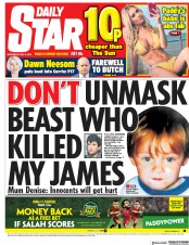Daily Star (UK) Newspaper Front Page for 2 May 2018