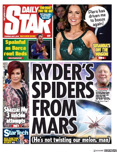 Daily Star Newspaper Front Page (UK) for 2 May 2019