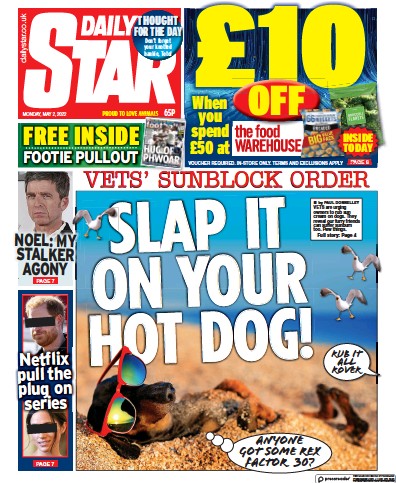 Daily Star Newspaper Front Page (UK) for 2 May 2022