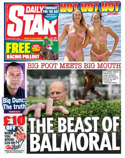 Daily Star Newspaper Front Page (UK) for 2 May 2025