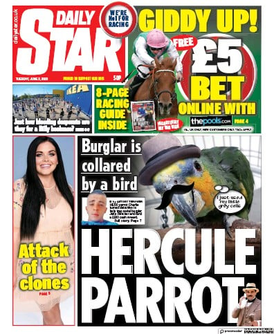 Daily Star Newspaper Front Page (UK) for 2 June 2020