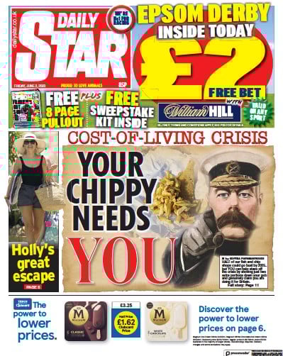 Daily Star Newspaper Front Page (UK) for 2 June 2023