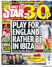 Daily Star (UK) Newspaper Front Page for 2 July 2016