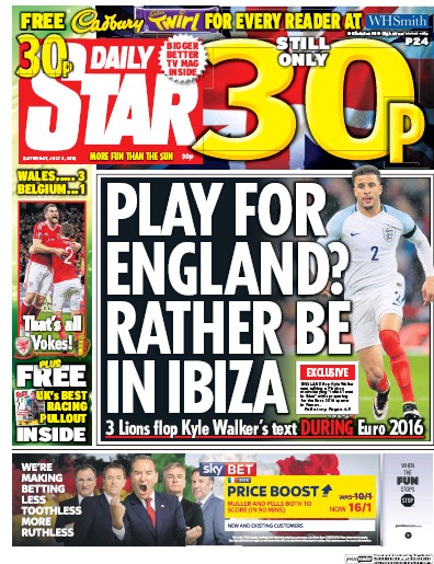 Daily Star Newspaper Front Page (UK) for 2 July 2016