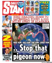 Daily Star (UK) Newspaper Front Page for 2 July 2022
