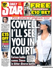 Daily Star (UK) Newspaper Front Page for 2 August 2013
