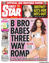 Daily Star (UK) Newspaper Front Page for 2 September 2011