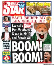 Daily Star (UK) Newspaper Front Page for 30 October 2020