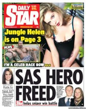 Daily Star Newspaper Front Page (UK) for 30 November 2012