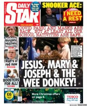 Daily Star (UK) Newspaper Front Page for 30 November 2021