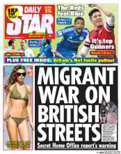 Daily Star (UK) Newspaper Front Page for 30 December 2013