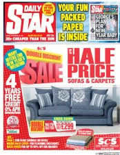 Daily Star (UK) Newspaper Front Page for 30 December 2016