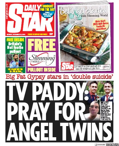 Daily Star Newspaper Front Page (UK) for 30 December 2019