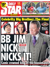 Daily Star Newspaper Front Page (UK) for 30 January 2014