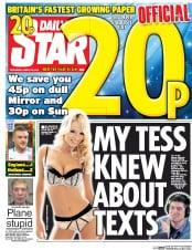 Daily Star (UK) Newspaper Front Page for 30 March 2016