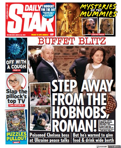 Daily Star Newspaper Front Page (UK) for 30 March 2022