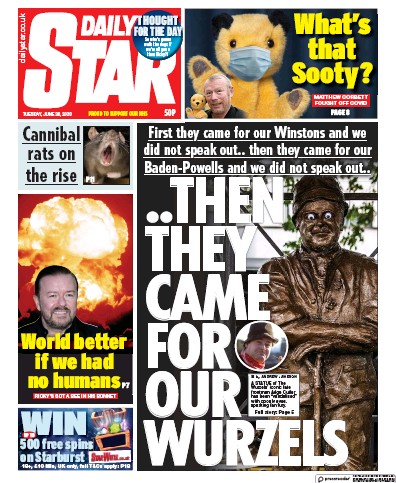 Daily Star Newspaper Front Page (UK) for 30 June 2020