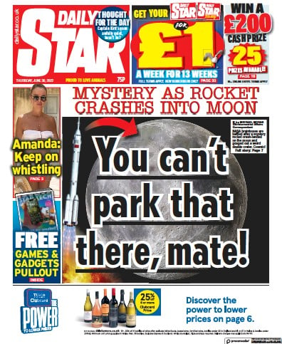 Daily Star Newspaper Front Page (UK) for 30 June 2022
