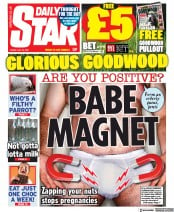 Daily Star (UK) Newspaper Front Page for 30 July 2021