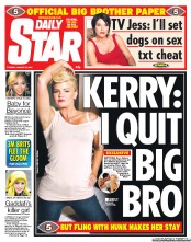 Daily Star (UK) Newspaper Front Page for 30 August 2011