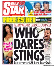 Daily Star (UK) Newspaper Front Page for 30 August 2019