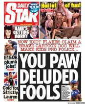 Daily Star (UK) Newspaper Front Page for 30 August 2021