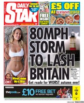 Daily Star (UK) Newspaper Front Page for 30 September 2019