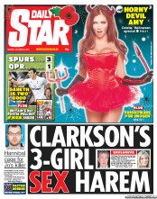 Daily Star Newspaper Front Page (UK) for 31 October 2011