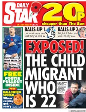 Daily Star (UK) Newspaper Front Page for 31 October 2016