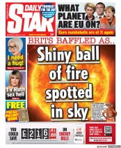 Daily Star (UK) Newspaper Front Page for 31 March 2021