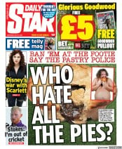 Daily Star (UK) Newspaper Front Page for 31 July 2021