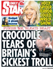 Daily Star (UK) Newspaper Front Page for 31 August 2018