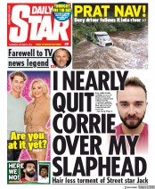 Daily Star (UK) Newspaper Front Page for 3 October 2019