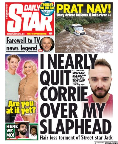 Daily Star Newspaper Front Page (UK) for 3 October 2019