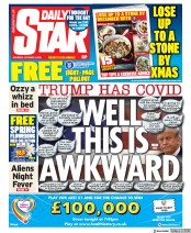 Daily Star (UK) Newspaper Front Page for 3 October 2020