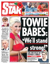 Daily Star (UK) Newspaper Front Page for 3 November 2011
