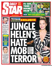 Daily Star (UK) Newspaper Front Page for 3 December 2012