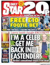 Daily Star (UK) Newspaper Front Page for 3 December 2016