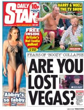 Daily Star (UK) Newspaper Front Page for 3 December 2018