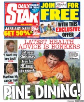 Daily Star (UK) Newspaper Front Page for 3 January 2023