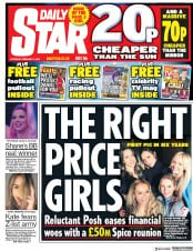 Daily Star (UK) Newspaper Front Page for 3 February 2018