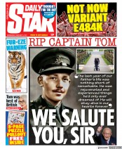 Daily Star (UK) Newspaper Front Page for 3 February 2021