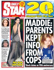 Daily Star (UK) Newspaper Front Page for 3 May 2017