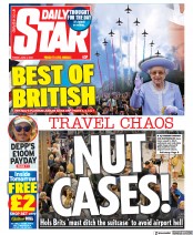 Daily Star (UK) Newspaper Front Page for 3 June 2022