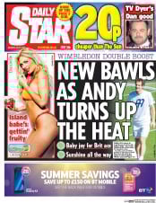 Daily Star (UK) Newspaper Front Page for 3 July 2017
